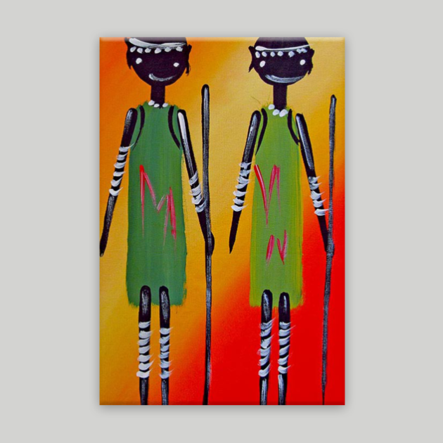 African dikey Kanvas Tablo 2