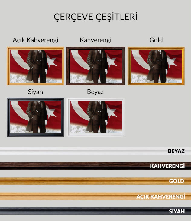 Atatürk Dikey Kanvas Tablo 19 - Görsel 6